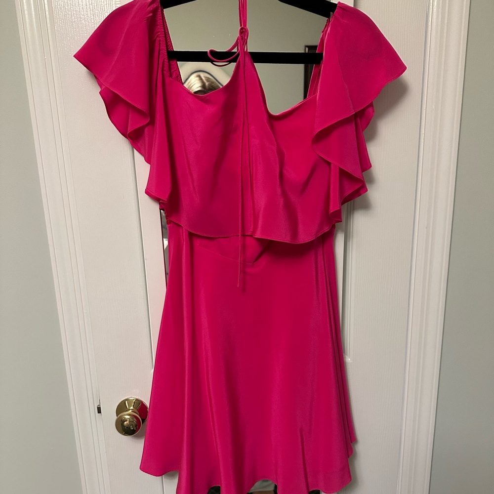 Amanda Uprichard Bright Pink Mini Dress Size M
